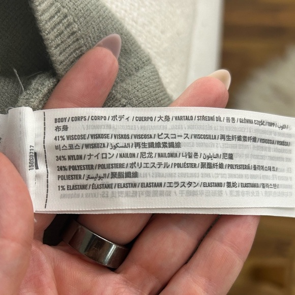 Abercrombie & Fitch Soft A&F Sage Green Square Neck Tank Top L - Picture 4 of 4